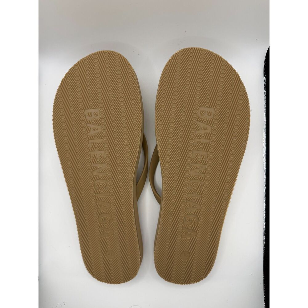Balenciaga Rubber Logo Flip Flops Brown - Picture 2 of 3